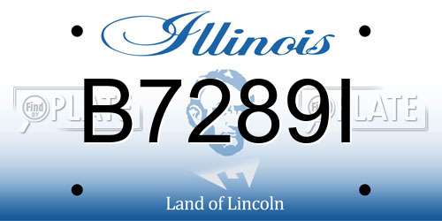 B7289I Illinois License Plate