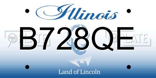 B728QE Illinois License Plate