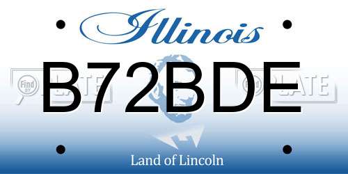 B72BDE Illinois License Plate