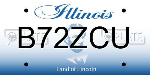 B72ZCU Illinois License Plate