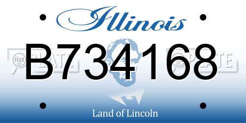 B734168 Illinois License Plate