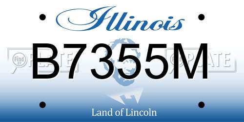 B7355M Illinois License Plate