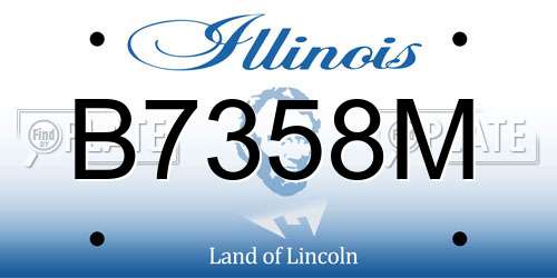 B7358M Illinois License Plate