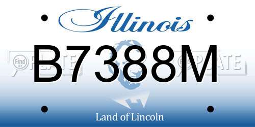 B7388M Illinois License Plate