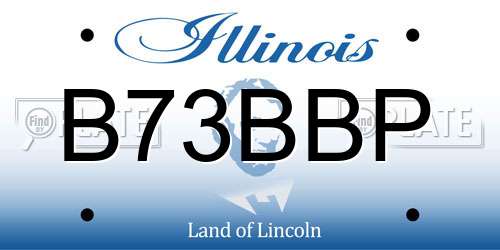 B73BBP Illinois License Plate