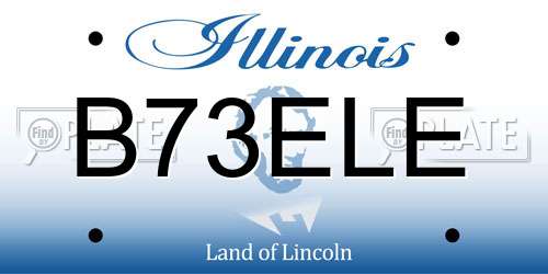 B73ELE Illinois License Plate