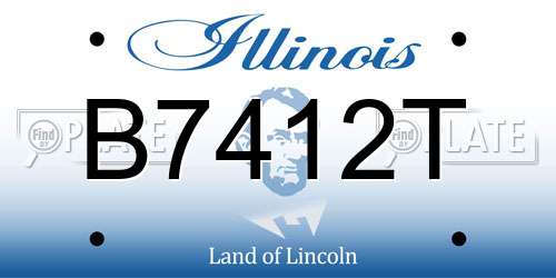 B7412T Illinois License Plate