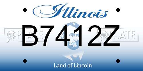 B7412Z Illinois License Plate