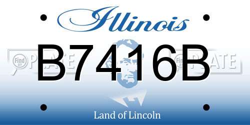 B7416B Illinois License Plate