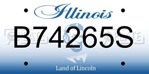 B74265S Illinois License Plate