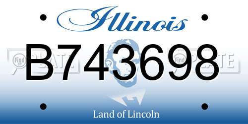 B743698 Illinois License Plate