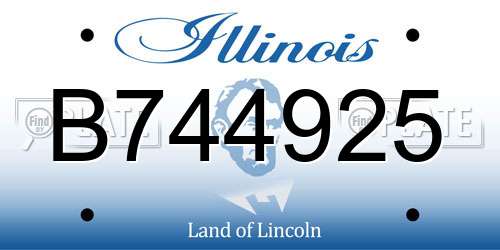 B744925 Illinois License Plate