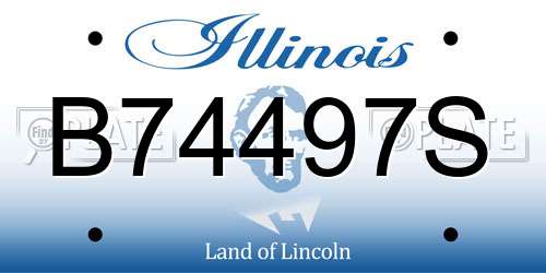 B74497S Illinois License Plate