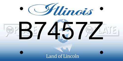 B7457Z Illinois License Plate