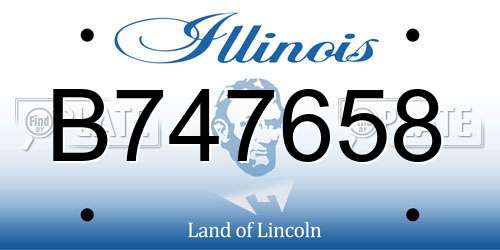 B747658 Illinois License Plate