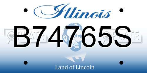 B74765S Illinois License Plate