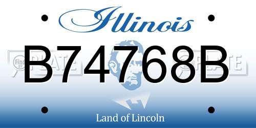 B74768B Illinois License Plate