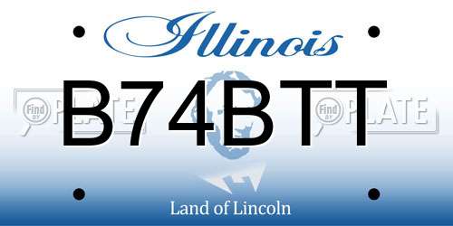 B74BTT Illinois License Plate