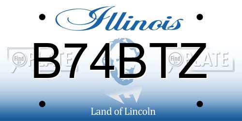 B74BTZ Illinois License Plate