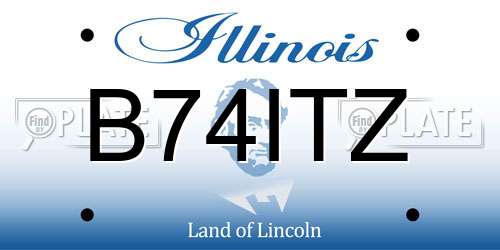 B74ITZ Illinois License Plate