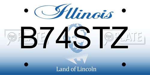 B74STZ Illinois License Plate