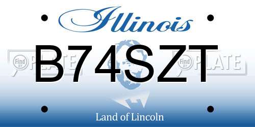 B74SZT Illinois License Plate
