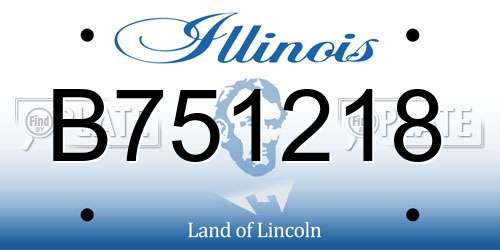B751218 Illinois License Plate