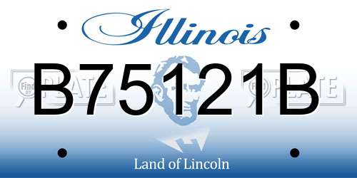 B75121B Illinois License Plate
