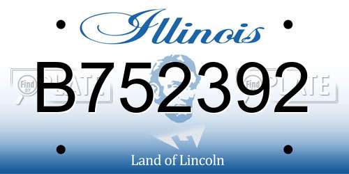 B752392 Illinois License Plate
