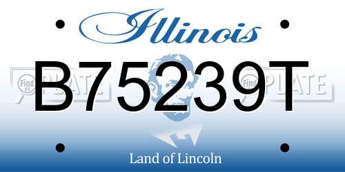 B75239T Illinois License Plate