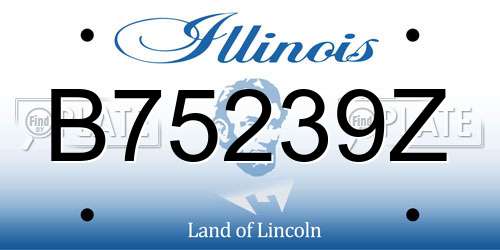 B75239Z Illinois License Plate