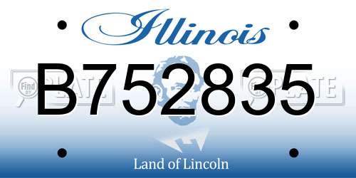 B752835 Illinois License Plate
