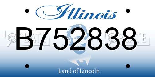 B752838 Illinois License Plate