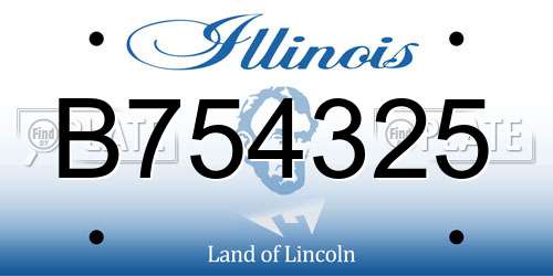 B754325 Illinois License Plate
