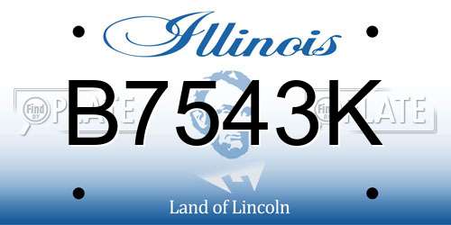 B7543K Illinois License Plate