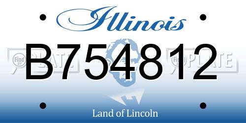 B754812 Illinois License Plate