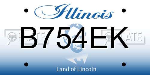 B754EK Illinois License Plate
