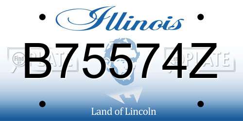 B75574Z Illinois License Plate