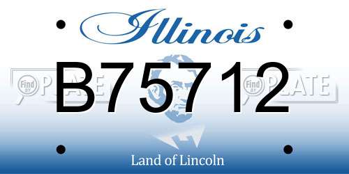 B75712 Illinois License Plate