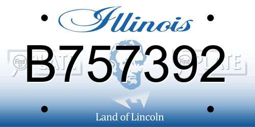 B757392 Illinois License Plate
