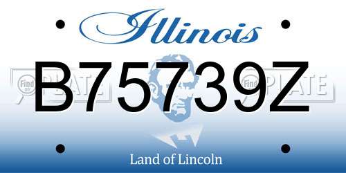 B75739Z Illinois License Plate