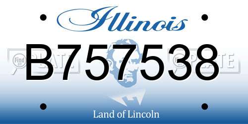 B757538 Illinois License Plate