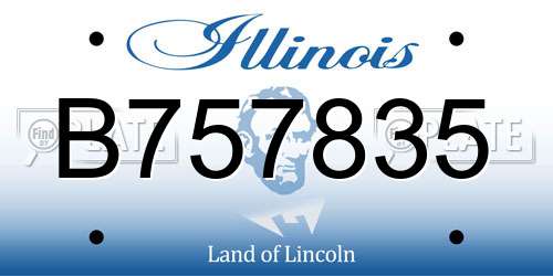B757835 Illinois License Plate