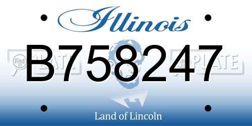B758247 Illinois License Plate