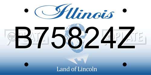 B75824Z Illinois License Plate