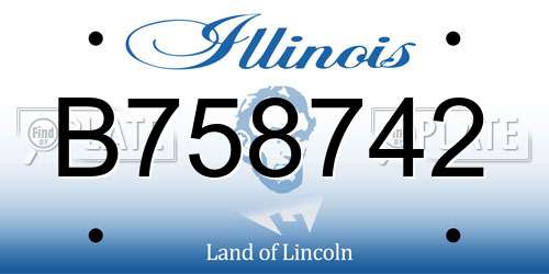 B758742 Illinois License Plate
