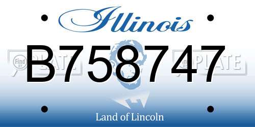 B758747 Illinois License Plate
