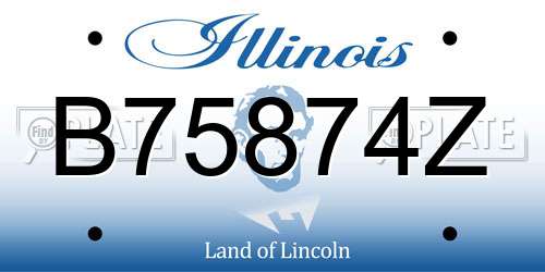 B75874Z Illinois License Plate