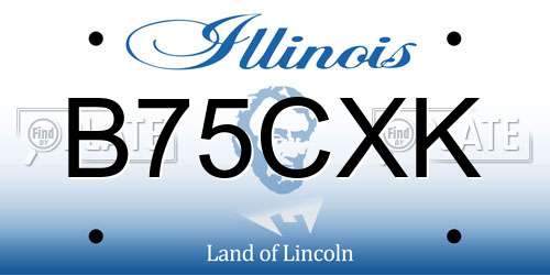 B75CXK Illinois License Plate