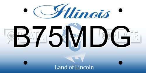 B75MDG Illinois License Plate
